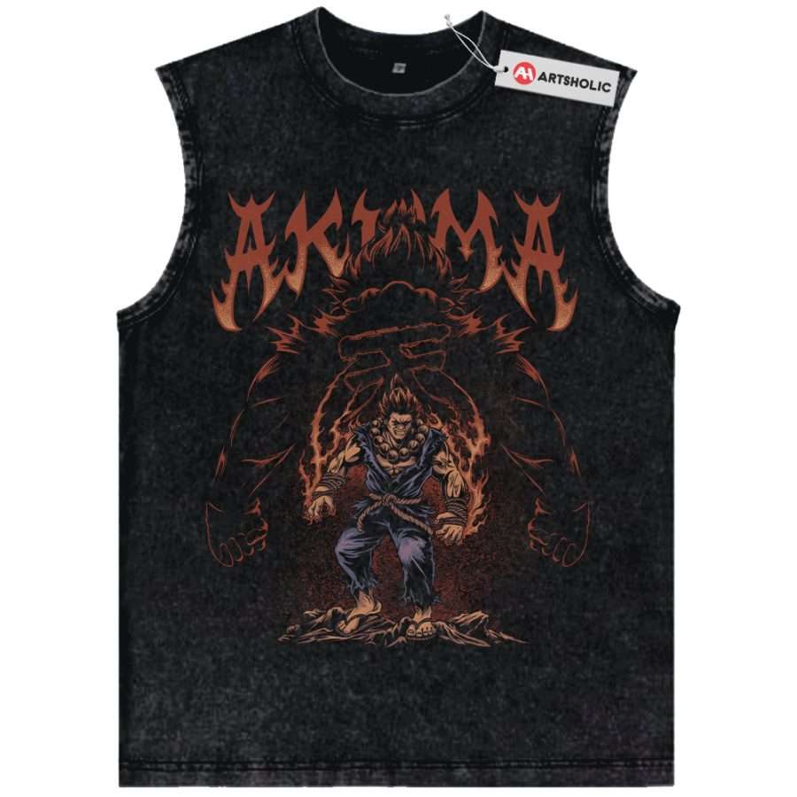 Alternative view of Akuma Tank Top, Street Fighter Tank Top, Game Tank Top, Vintage Tank Top