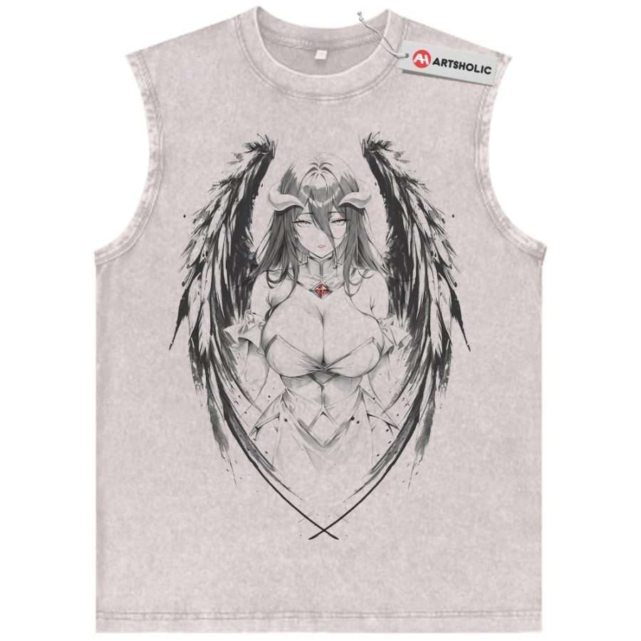 Alternative view of Albedo Tank Top, Overlord Tank Top, Anime Tank Top, Vintage Tank Top