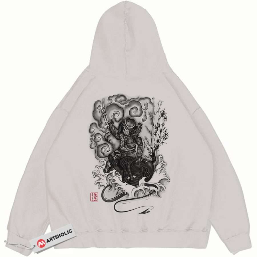 Alternative view of Alien vs Predator Hoodie, Movie Hoodie, Vintage Hoodie