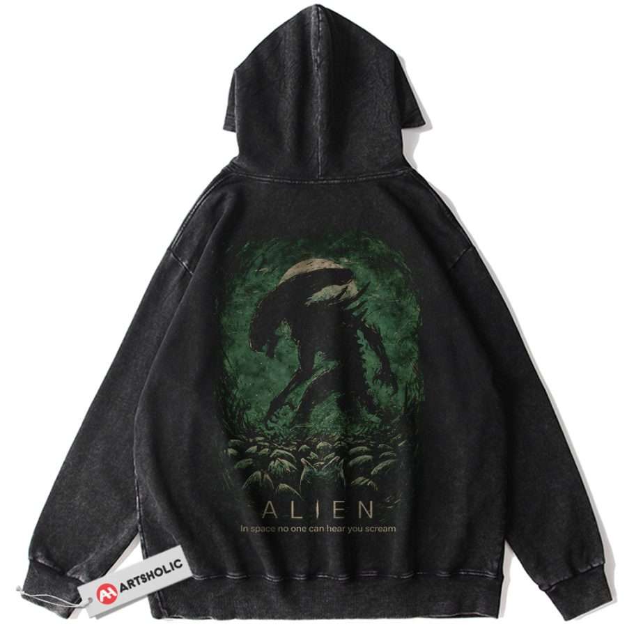 Alternative view of Alien vs Predator Hoodie, Movie Hoodie, Vintage Hoodie