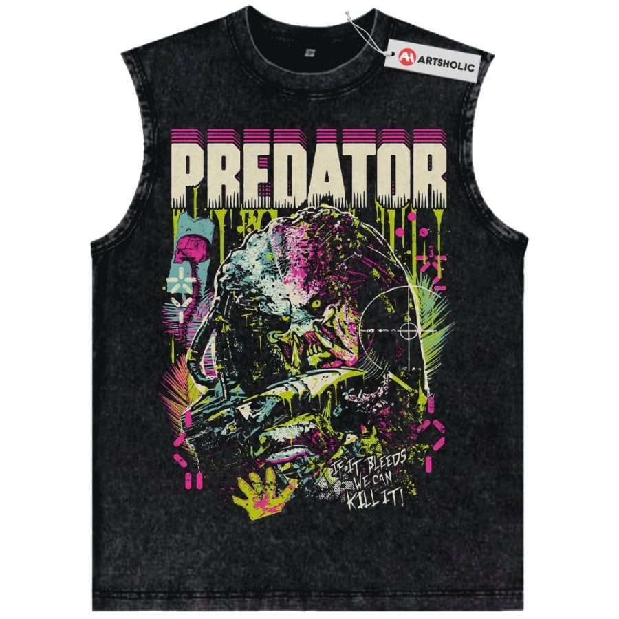 Alternative view of Alien vs Predator Tank Top, Movie Tank Top, Vintage Tank Top