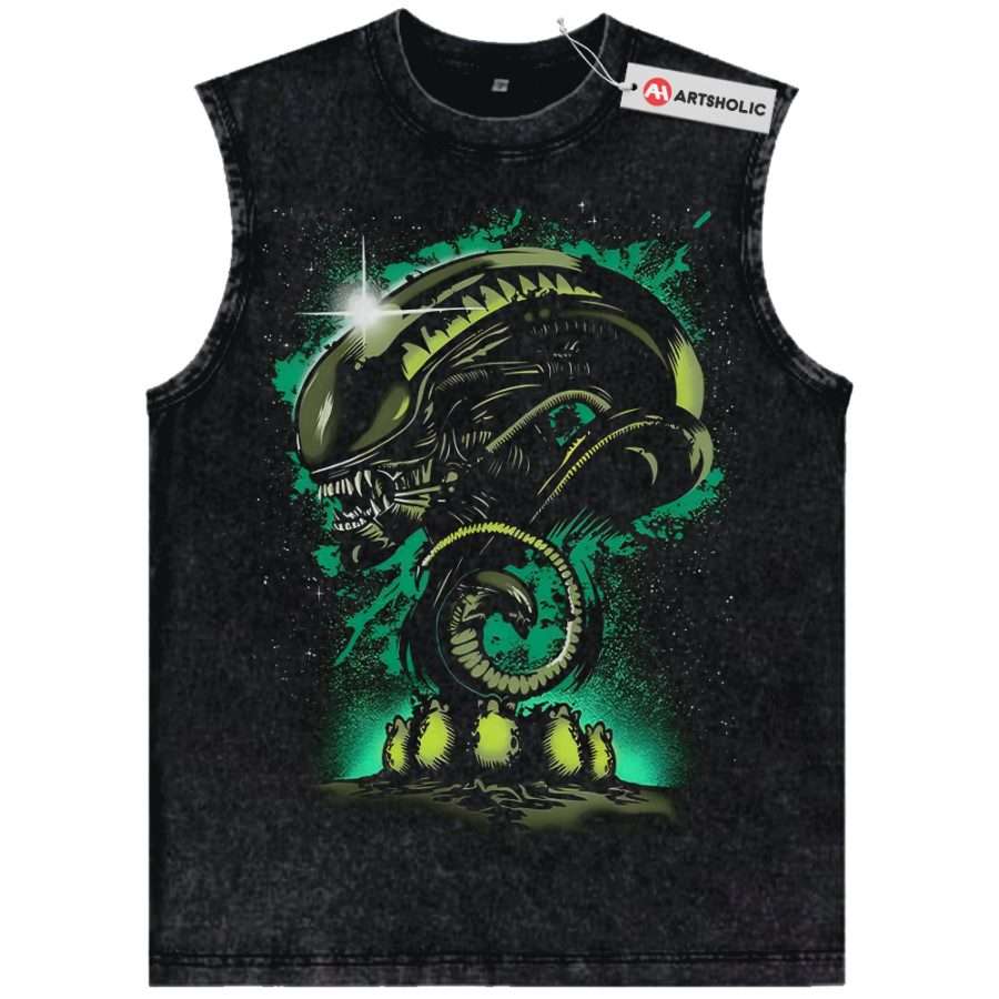 Alternative view of Alien vs Predator Tank Top, Movie Tank Top, Vintage Tank Top