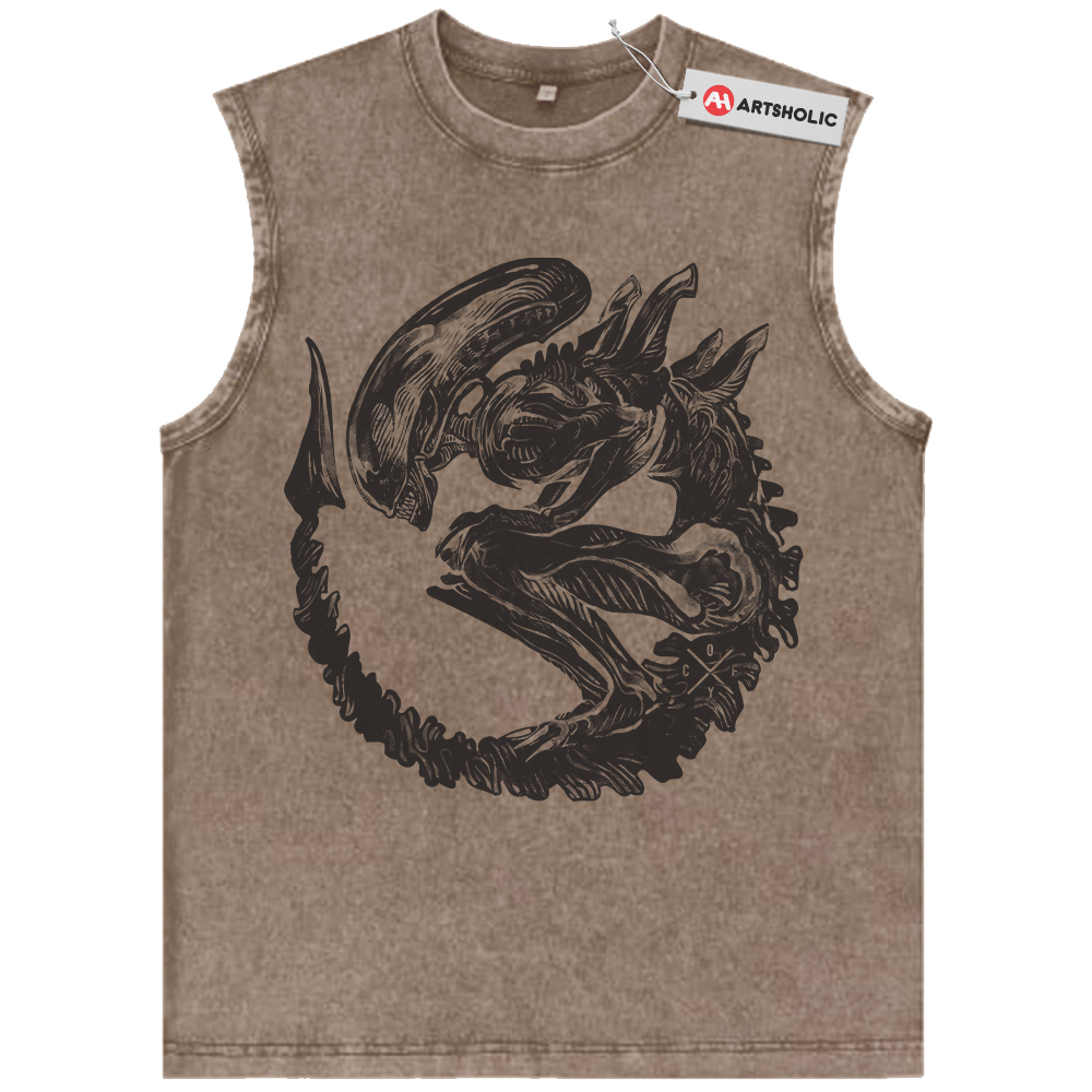 Alternative view of Alien vs Predator Tank Top, Movie Tank Top, Vintage Tank Top