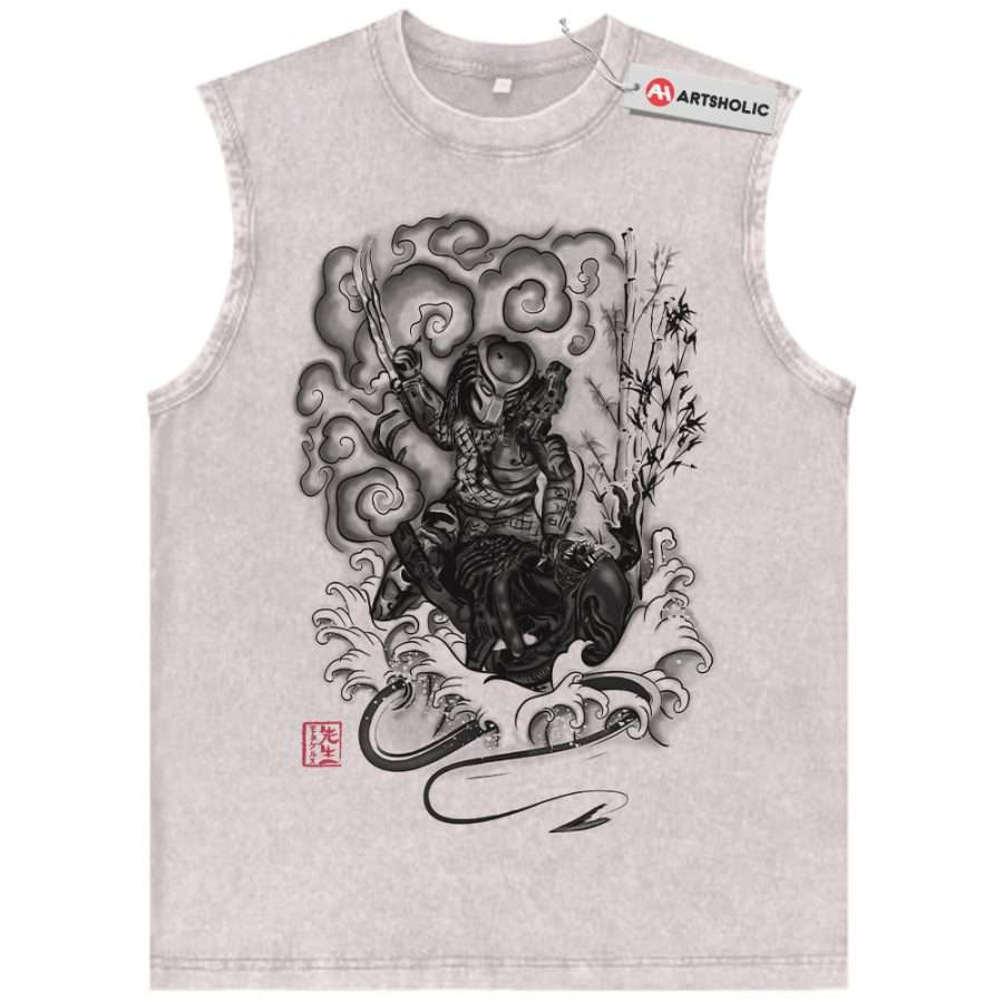 Alternative view of Alien vs Predator Tank Top, Movie Tank Top, Vintage Tank Top