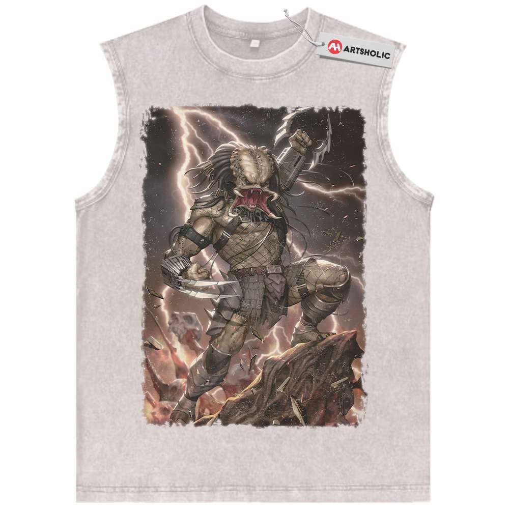 Alternative view of Alien vs Predator Tank Top, Movie Tank Top, Vintage Tank Top