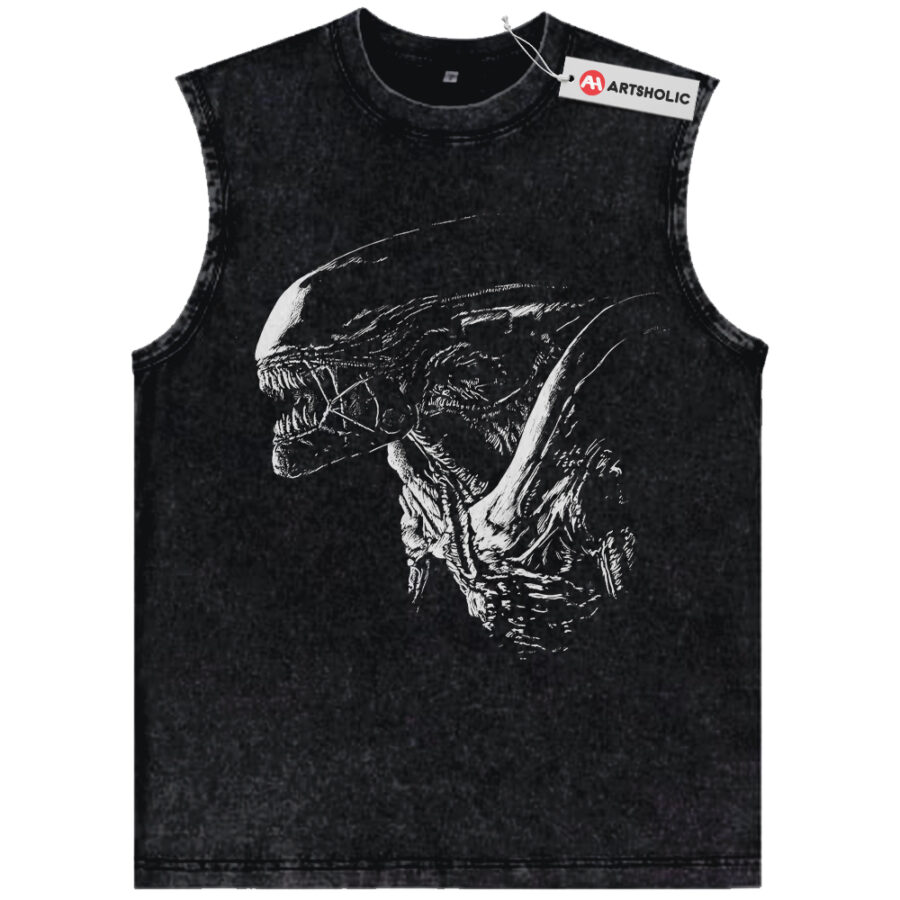 Alternative view of Alien vs Predator Tank Top, Movie Tank Top, Vintage Tank Top