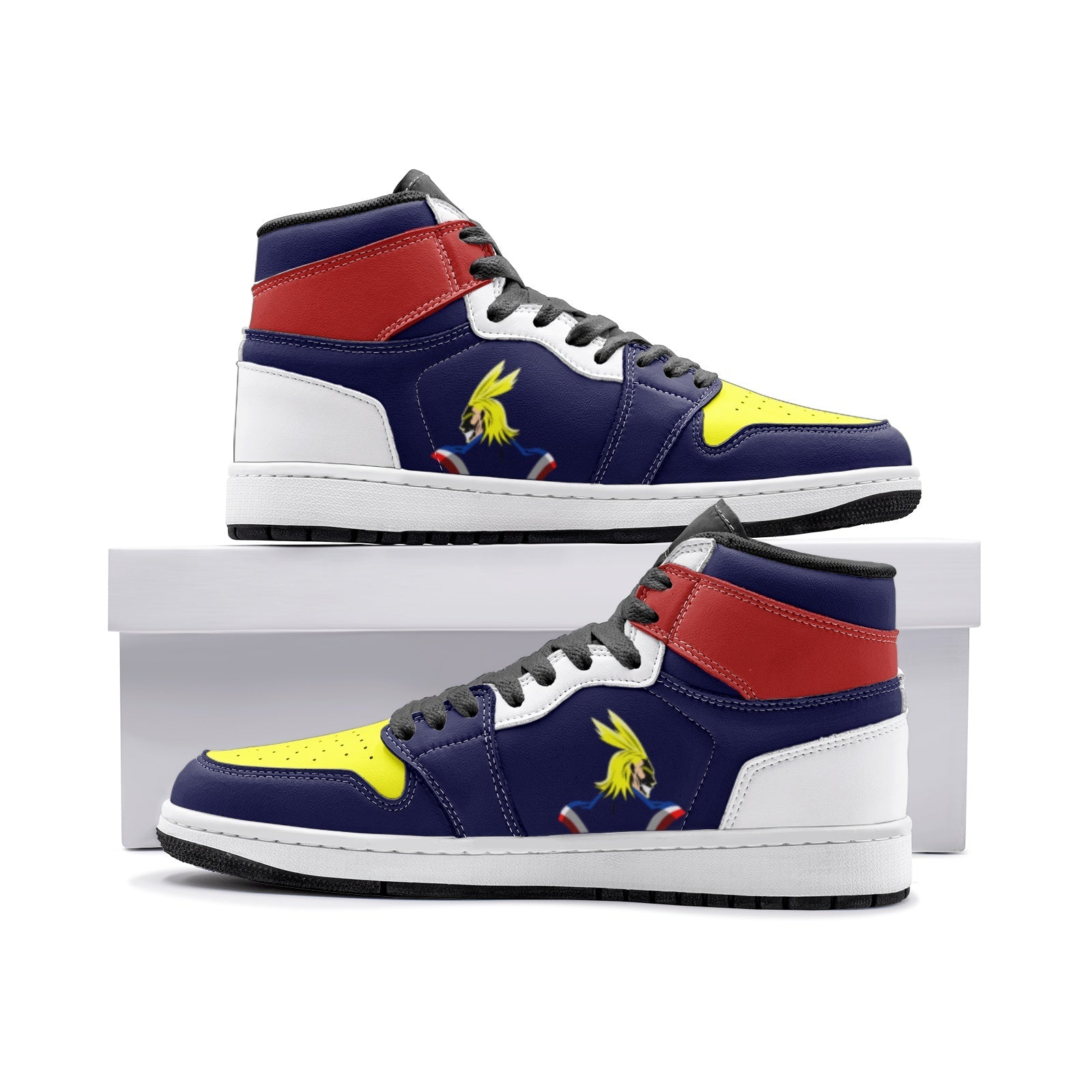 All Might My Hero Academia Custom Sneaker Mid 1 Basketball Shoes - Otaku Hall