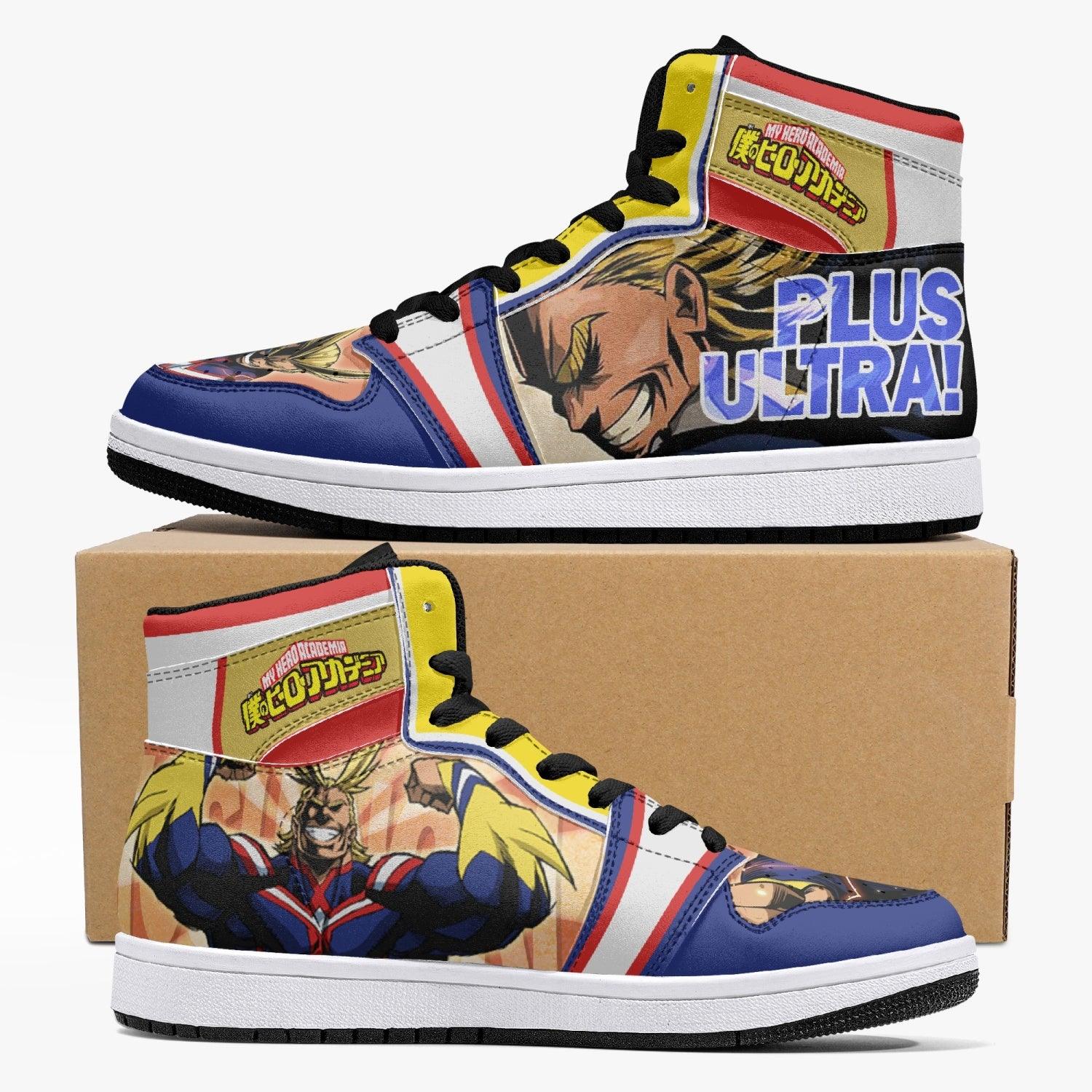 All Might Plus Ultra My Hero Academia Custom Sneaker Mid 1 Basketball Shoes - Otaku Hall