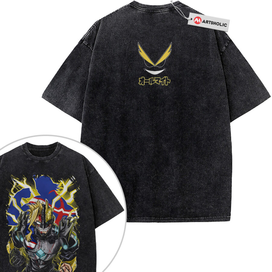 Alternative view of All Might Shirt, MHA Shirt, Anime Shirt, Vintage T-Shirt 2-Sided