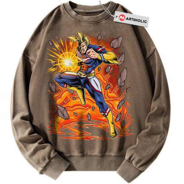 Alternative view of All Might Sweatshirt, Toshinori Yagi Sweatshirt, MHA Sweatshirt, Anime Sweatshirt, Vintage Sweatshirt