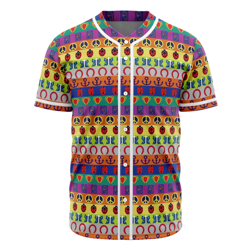 All Symbols Pattern Jojo's Bizarre Adventure Custom Baseball Jersey - Otaku Hall