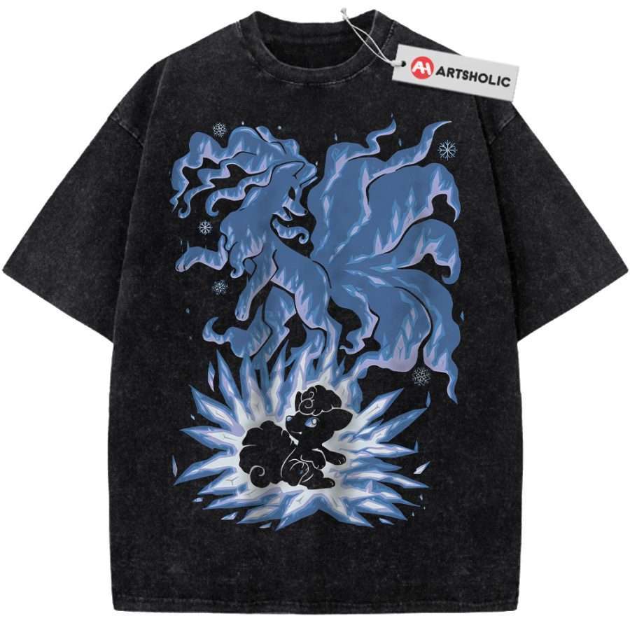 Alternative view of Alolan Ninetales Shirt, Vulpix Shirt, Pokemon shirt, Anime Shirt, Vintage Tee