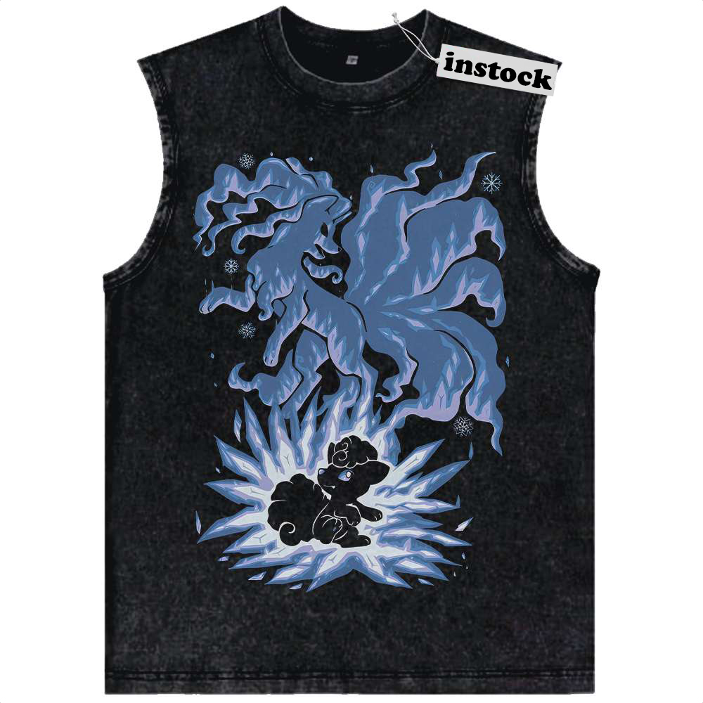 Alolan Ninetales Tank Top, Vulpix Tank Top, Pokemon Tank Top, Anime Tank Top, Vintage Tank Top
