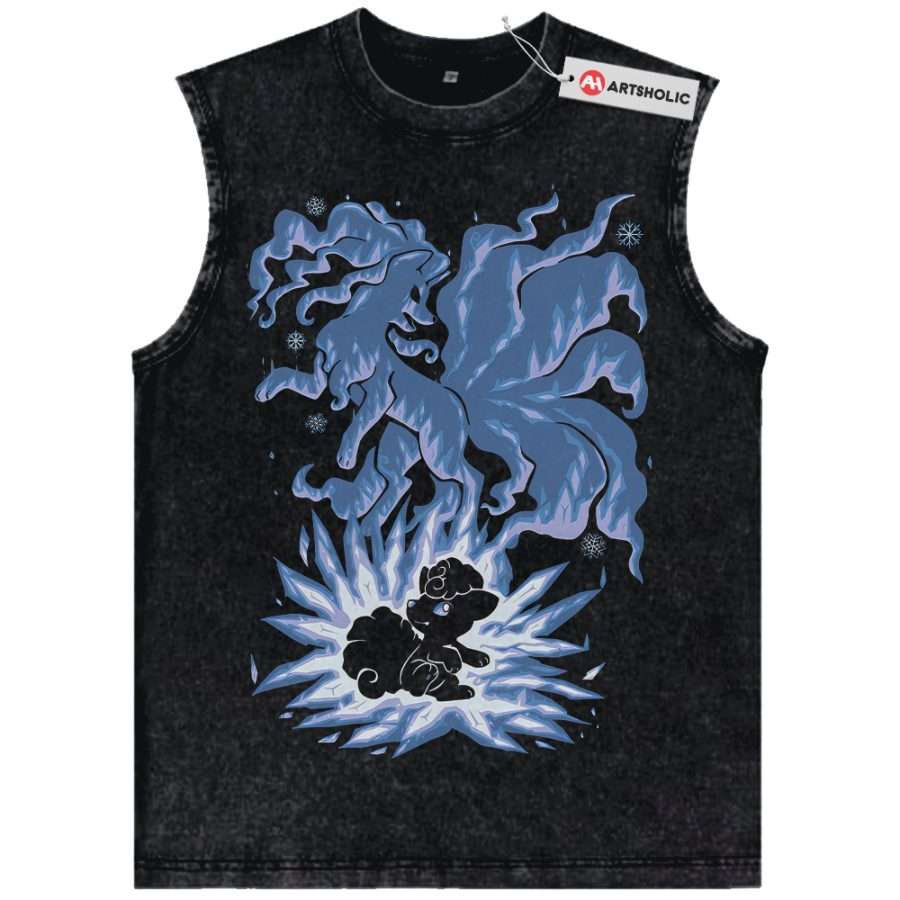 Alternative view of Alolan Ninetales Tank Top, Vulpix Tank Top, Pokemon Tank Top, Anime Tank Top, Vintage Tank Top