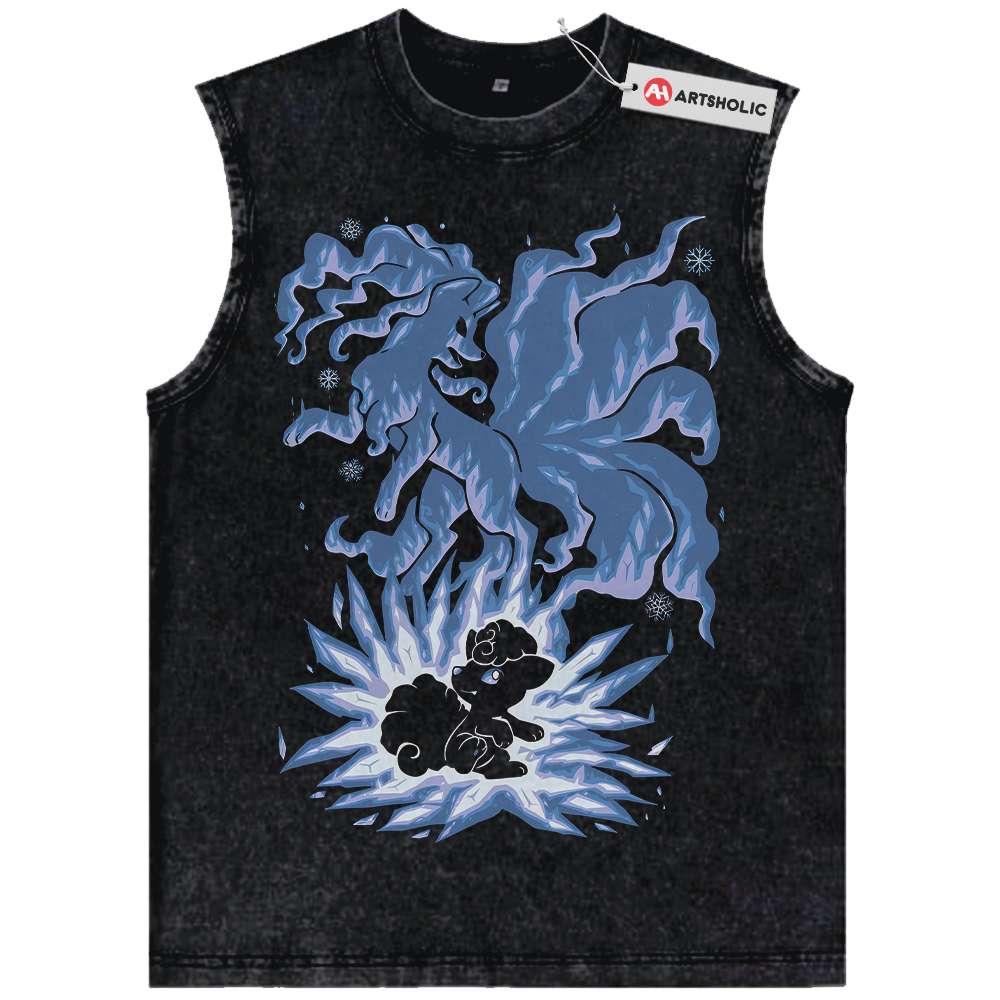 Alolan Ninetales Tank Top, Vulpix Tank Top, Pokemon Tank Top, Anime Tank Top, Vintage Tank Top