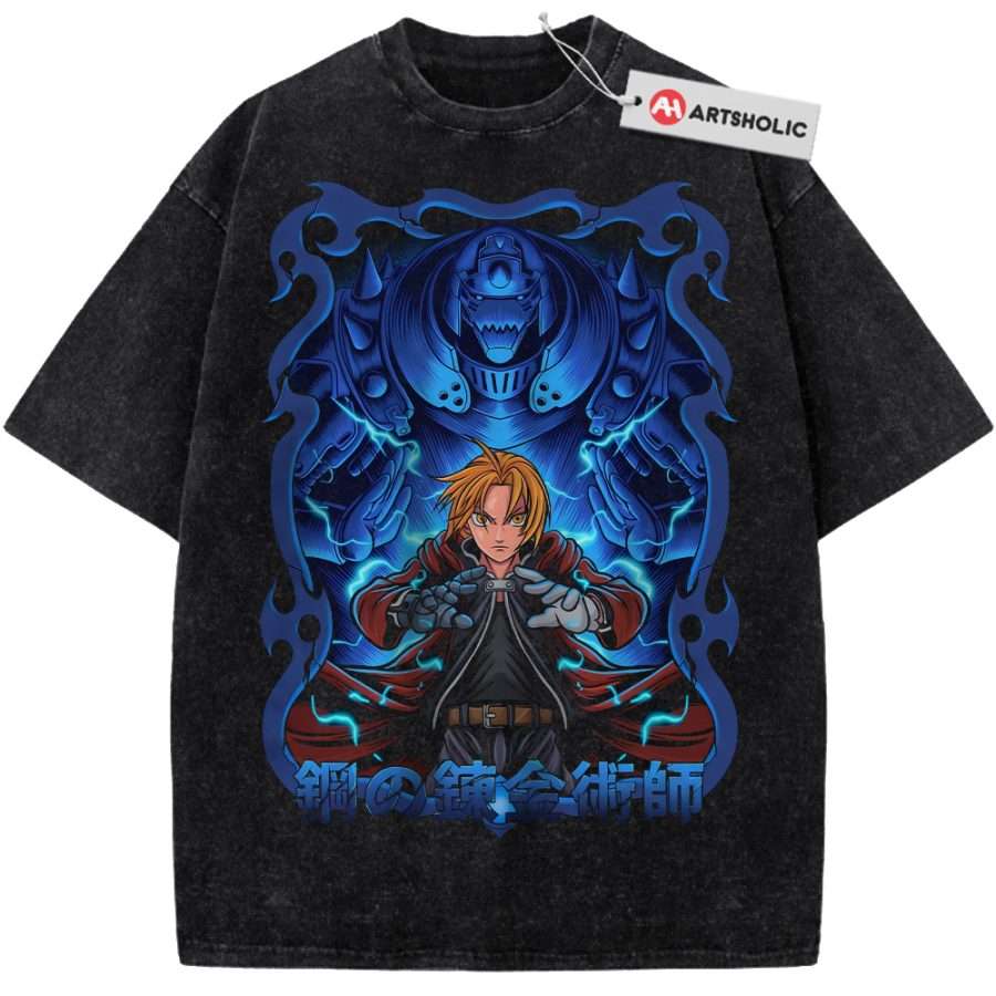 Alternative view of Alphonse vs Edward Elric Shirt, Fullmetal Alchemist Shirt, Anime Shirt, Vintage T-Shirt
