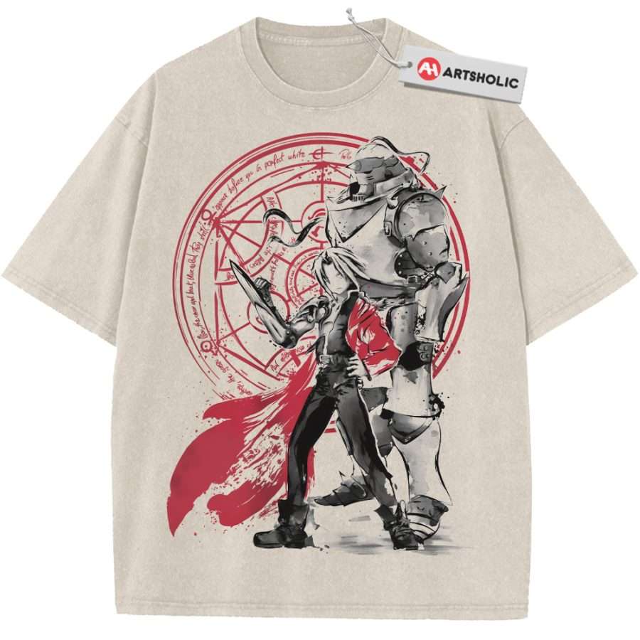 Alternative view of Alphonse vs Edward Elric Shirt, Fullmetal Alchemist Shirt, Anime Shirt, Vintage T-Shirt