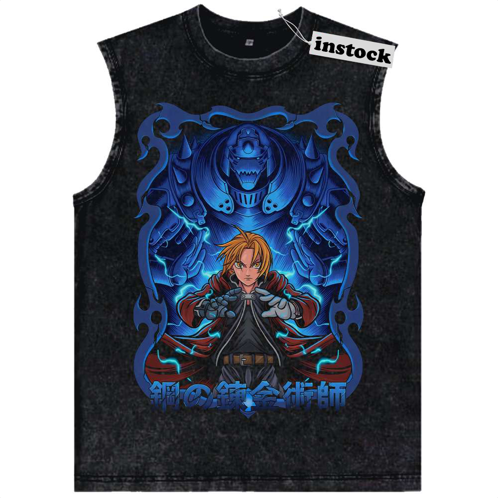 Alphonse vs Edward Elric Tank Top, Fullmetal Alchemist Tank Top, Anime Tank Top, Vintage Tank Top