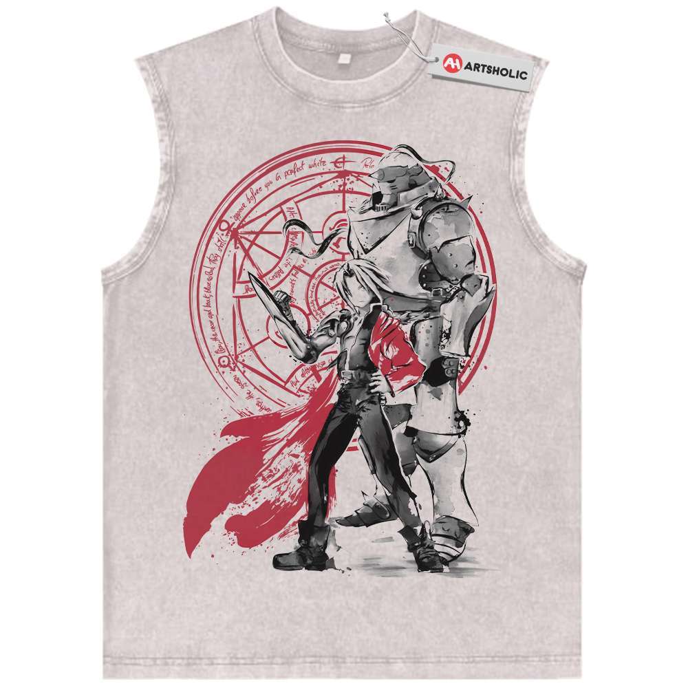 Alphonse vs Edward Elric Tank Top, Fullmetal Alchemist Tank Top, Anime Tank Top, Vintage Tank Top