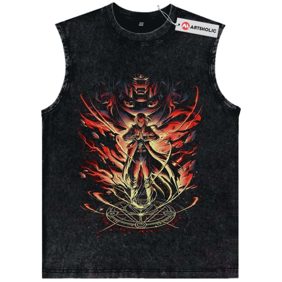 Alternative view of Alphonse vs Edward Elric Tank Top, Fullmetal Alchemist Tank Top, Anime Tank Top, Vintage Tank Top