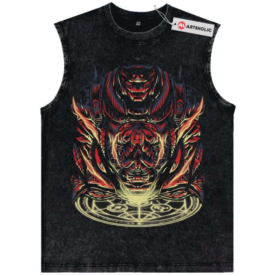 Alternative view of Alphonse vs Edward Elric Tank Top, Fullmetal Alchemist Tank Top, Anime Tank Top, Vintage Tank Top