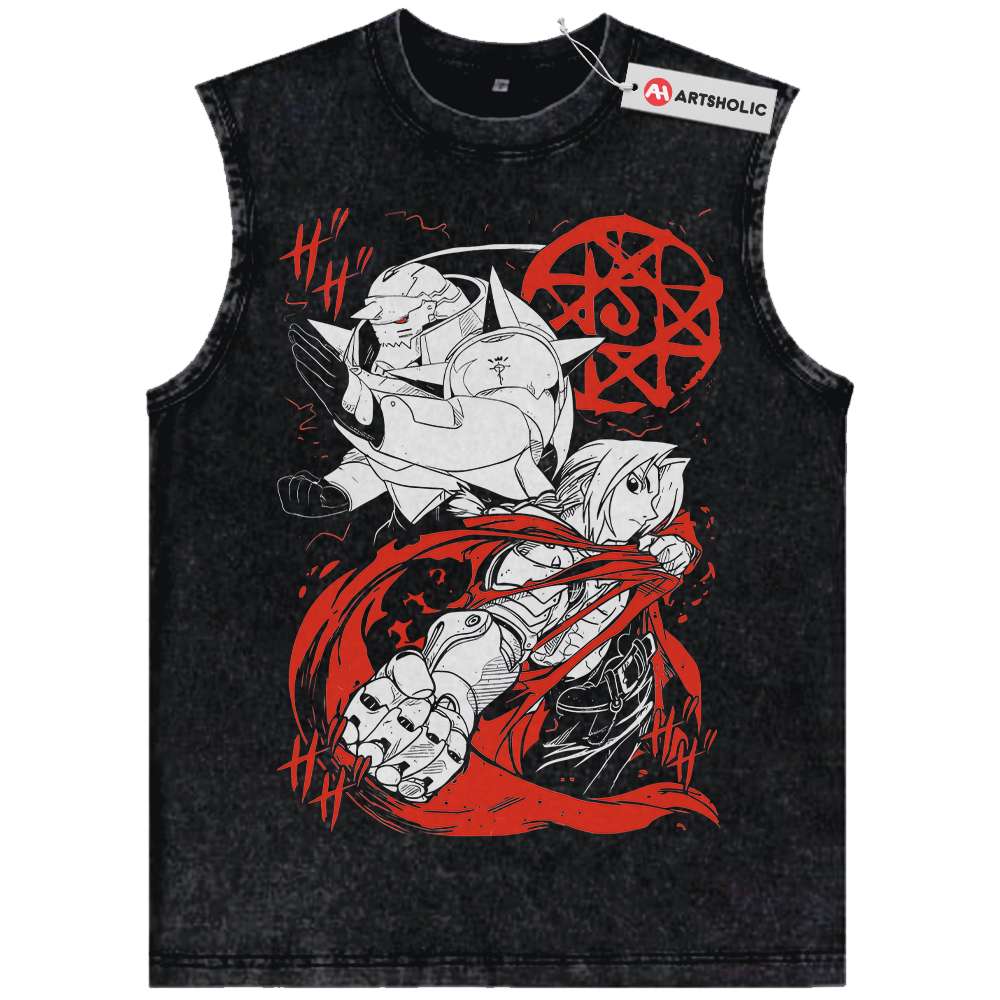 Alphonse vs Edward Elric Tank Top, Fullmetal Alchemist Tank Top, FMA Tank Top, Anime Tank Top, Vintage Tank Top