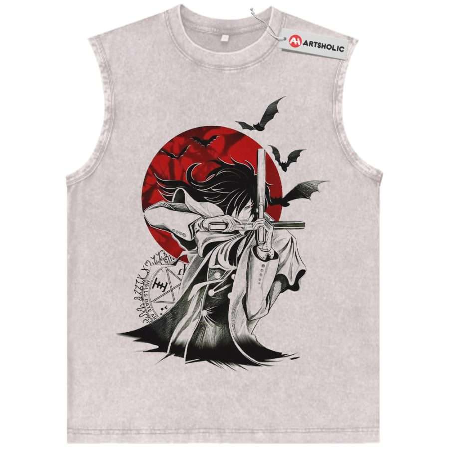 Alternative view of Alucard Tank Top, Hellsing Tank Top, Anime Tank Top, Vintage Tank Top