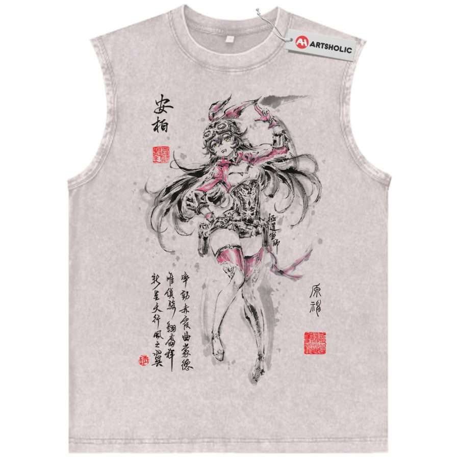 Alternative view of Amber Tank Top, Genshin Impact Tank Top, Game Tank Top, Vintage Tank Top