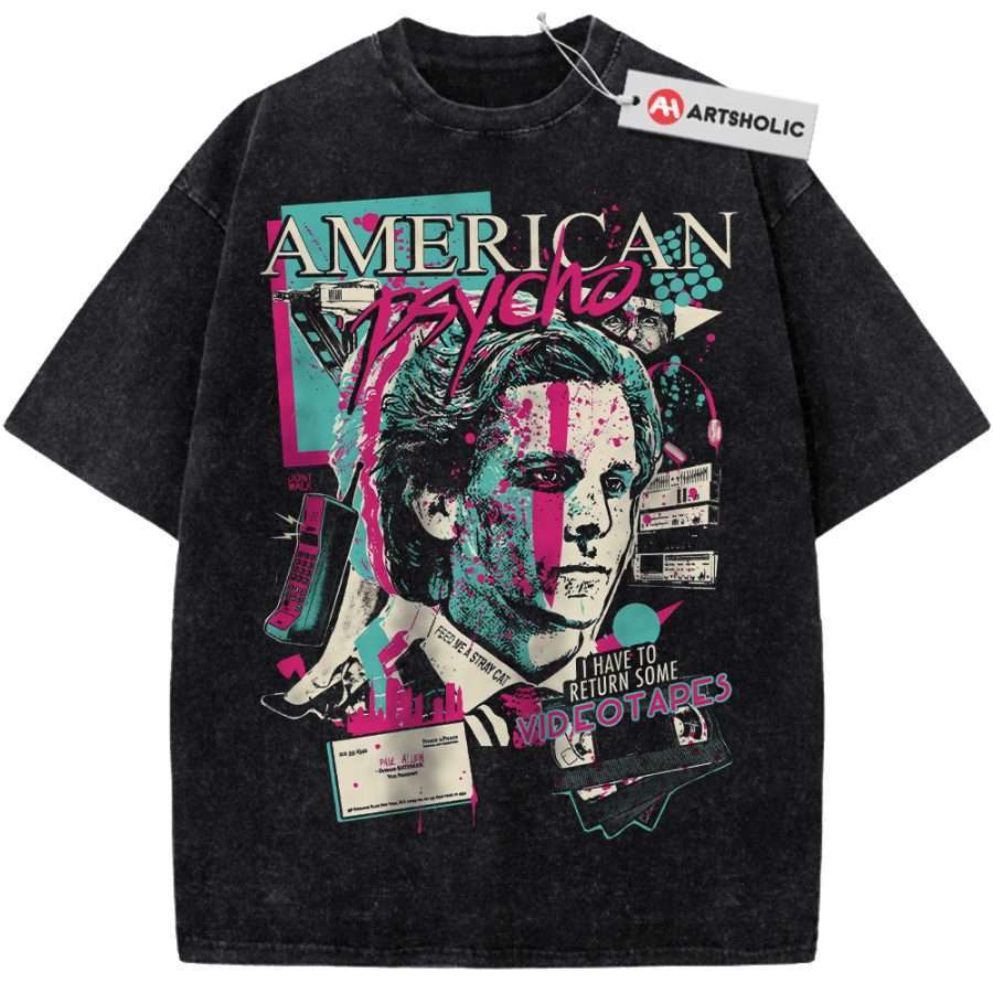 Alternative view of American Psycho Shirt, Halloween Shirt, Horror Movie Shirt, Vintage T-Shirt