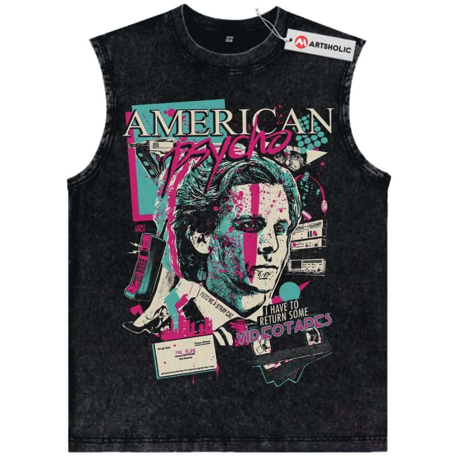 Alternative view of American Psycho Tank Top, Halloween Tank Top, Horror Movie Tank Top, Vintage Tank Top
