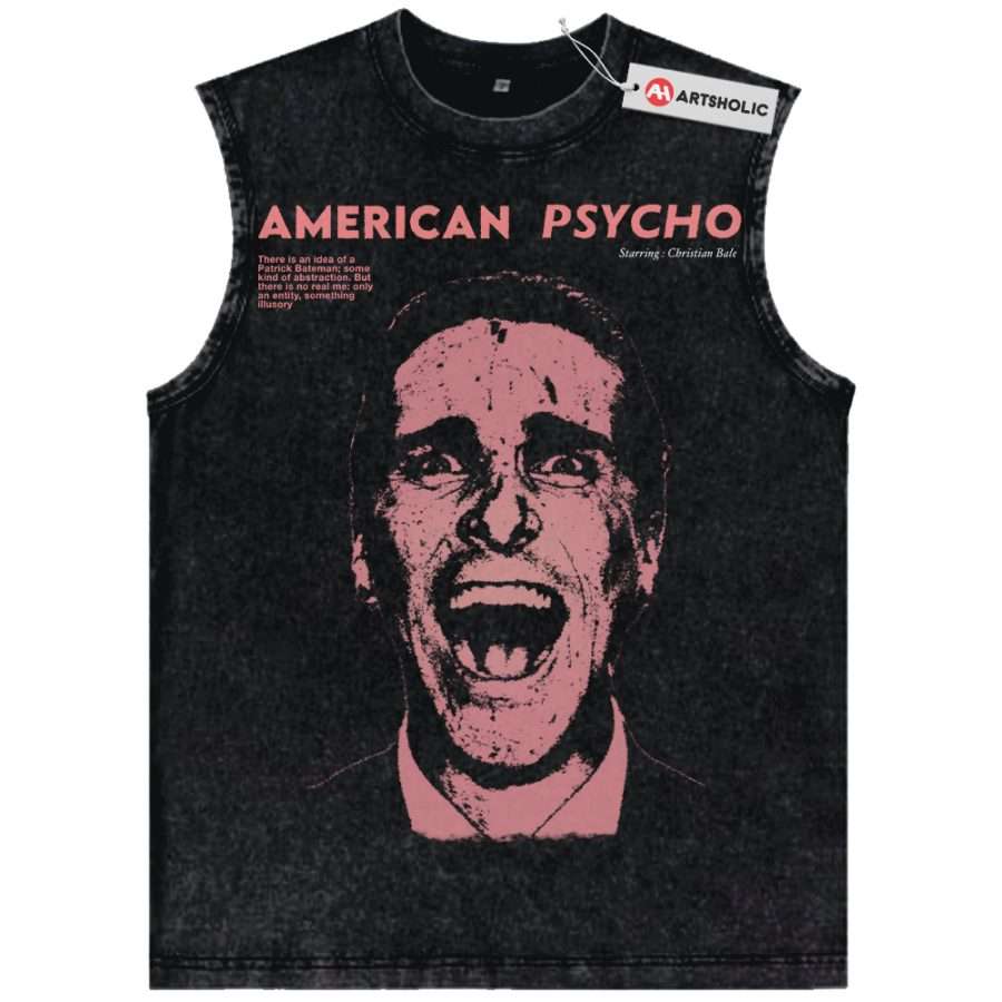 Alternative view of American Psycho Tank Top, Halloween Tank Top, Horror Tank Top, Vintage Tank Top