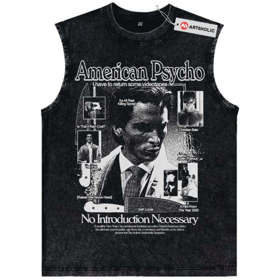 Alternative view of American Psycho Tank Top, Halloween Tank Top, Horror Tank Top, Vintage Tank Top