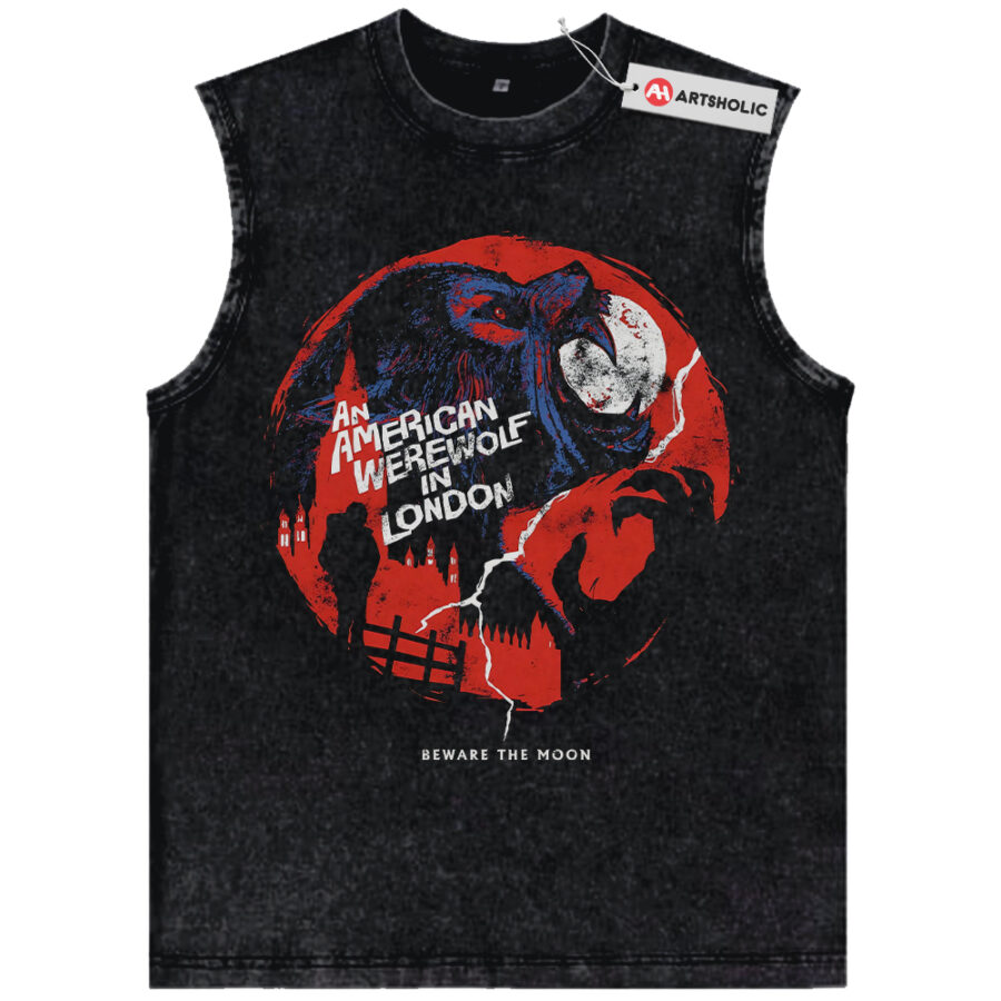 Alternative view of An American Werewolf in London Tank Top, Halloween Tank Top, Horror Tank Top, Vintage Tank Top