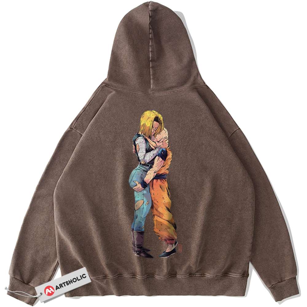 Alternative view of Android 18 Hoodie, Krillin Hoodie, Dragon Ball Z Hoodie, DBZ Hoodie, Anime Hoodie, Vintage Hoodie