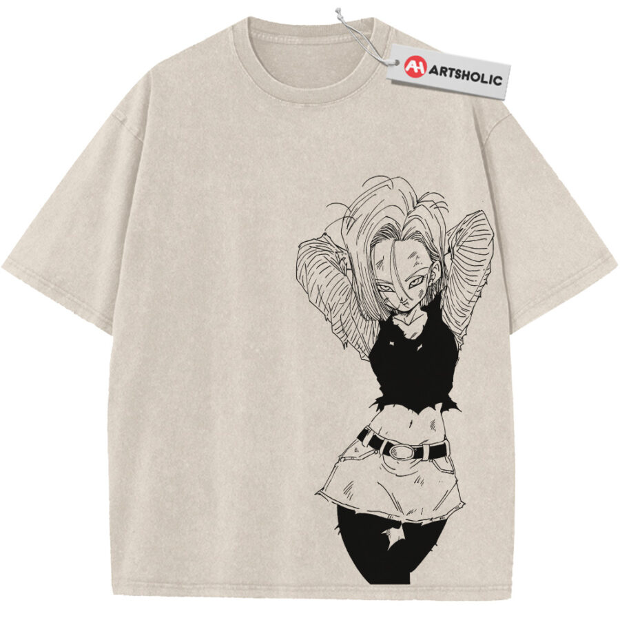 Alternative view of Android 18 Shirt, Dragon Ball Shirt, DBZ Shirt, Anime Shirt, Vintage T-Shirt