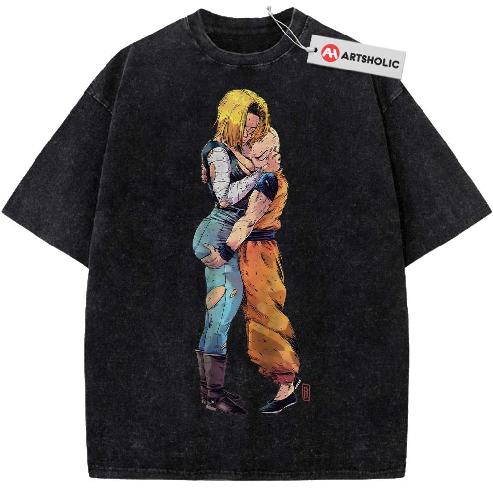 Alternative view of Android 18 Shirt, Krillin Shirt, Dragon Ball Z Shirt, DBZ Shirt, Anime Shirt, Vintage Tee