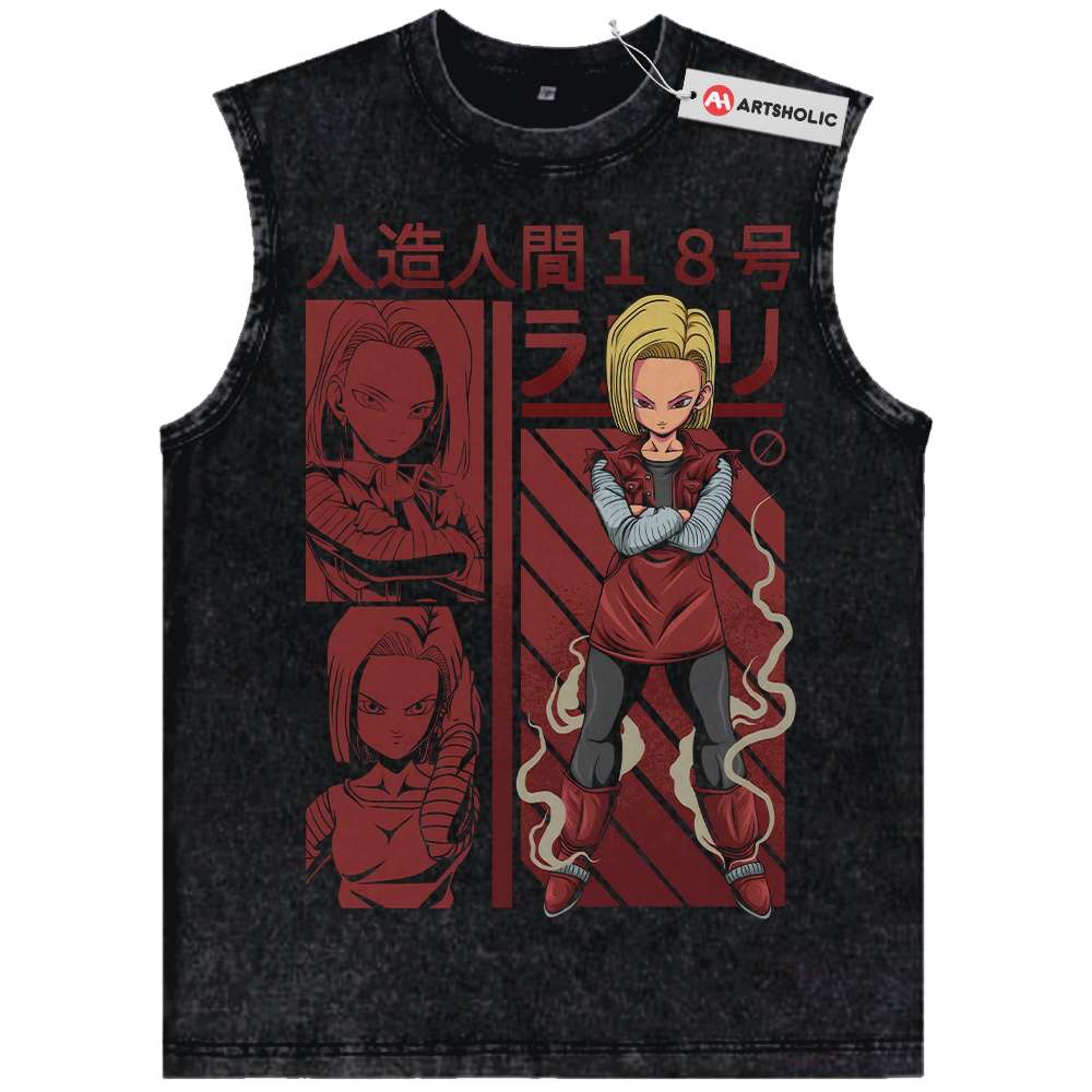 Android 18 Tank Top, Dragon Ball Tank Top, Anime Tank Top, Vintage Tank Top