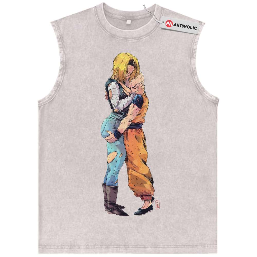 Alternative view of Android 18 Tank Top, Krillin Tank Top, Dragon Ball Z Tank Top, DBZ Tank Top, Anime Tank Top, Vintage Tank Top