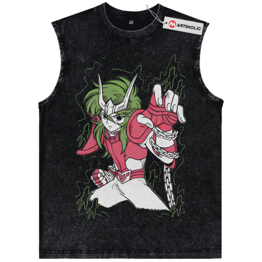Alternative view of Andromeda Shun Tank Top, Saint Seiya Tank Top, Anime Tank Top, Vintage Tank Top
