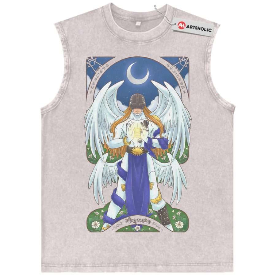 Alternative view of Angemon Tank Top, Digimon Adventure Tank Top, Anime Tank Top, Vintage Tank Top