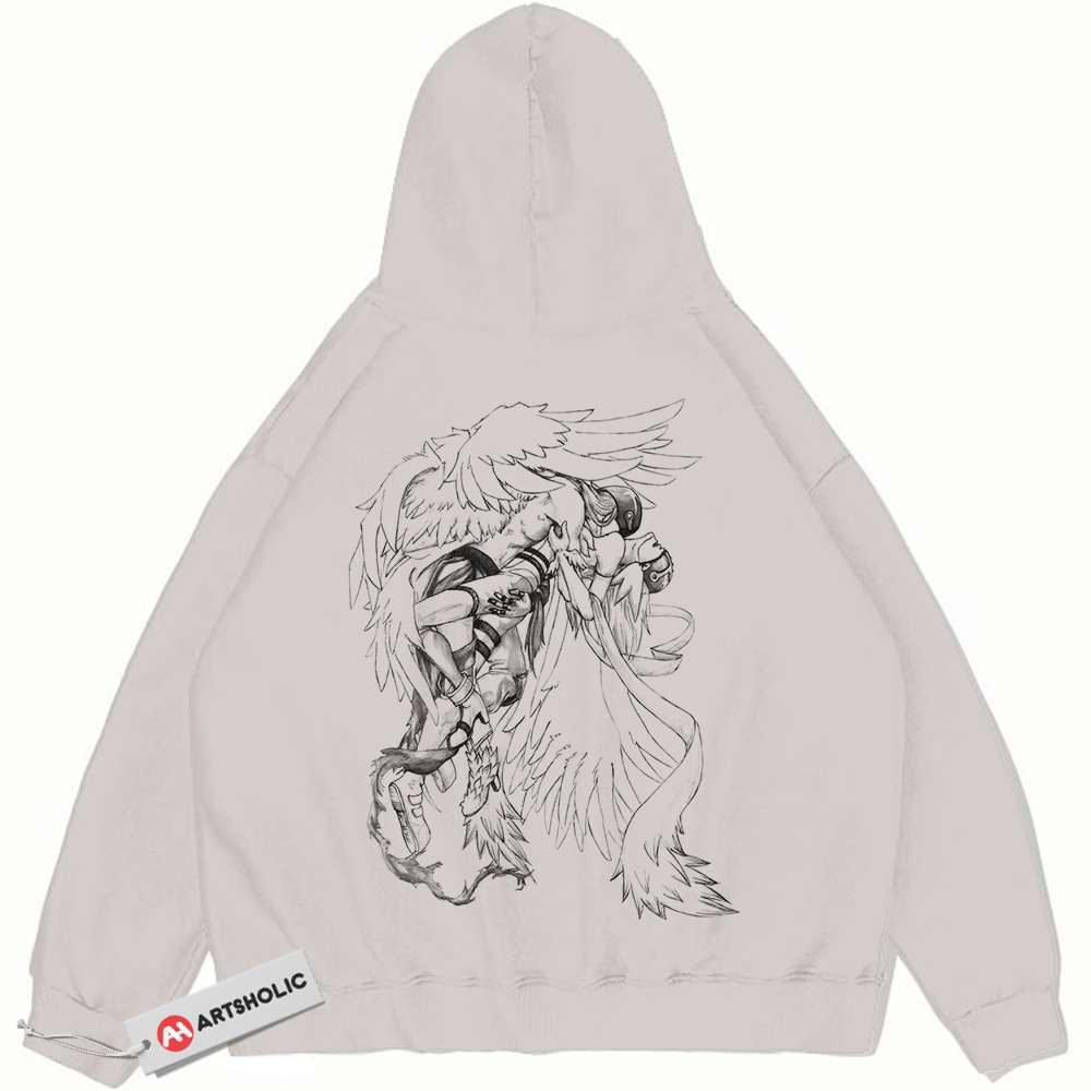 Angewomon and Angemon Hoodie, Digimon Hoodie, Anime Hoodie, Vintage Hoodie