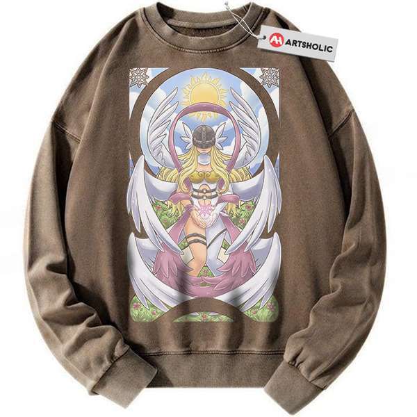 Alternative view of Angewomon Sweatshirt, Digimon Adventure Sweatshirt, Anime Sweatshirt, Vintage Sweatshirt