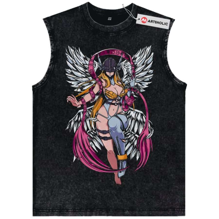 Alternative view of Angewomon Tank Top, Digimon Adventure Tank Top, Anime Tank Top, Vintage Tank Top