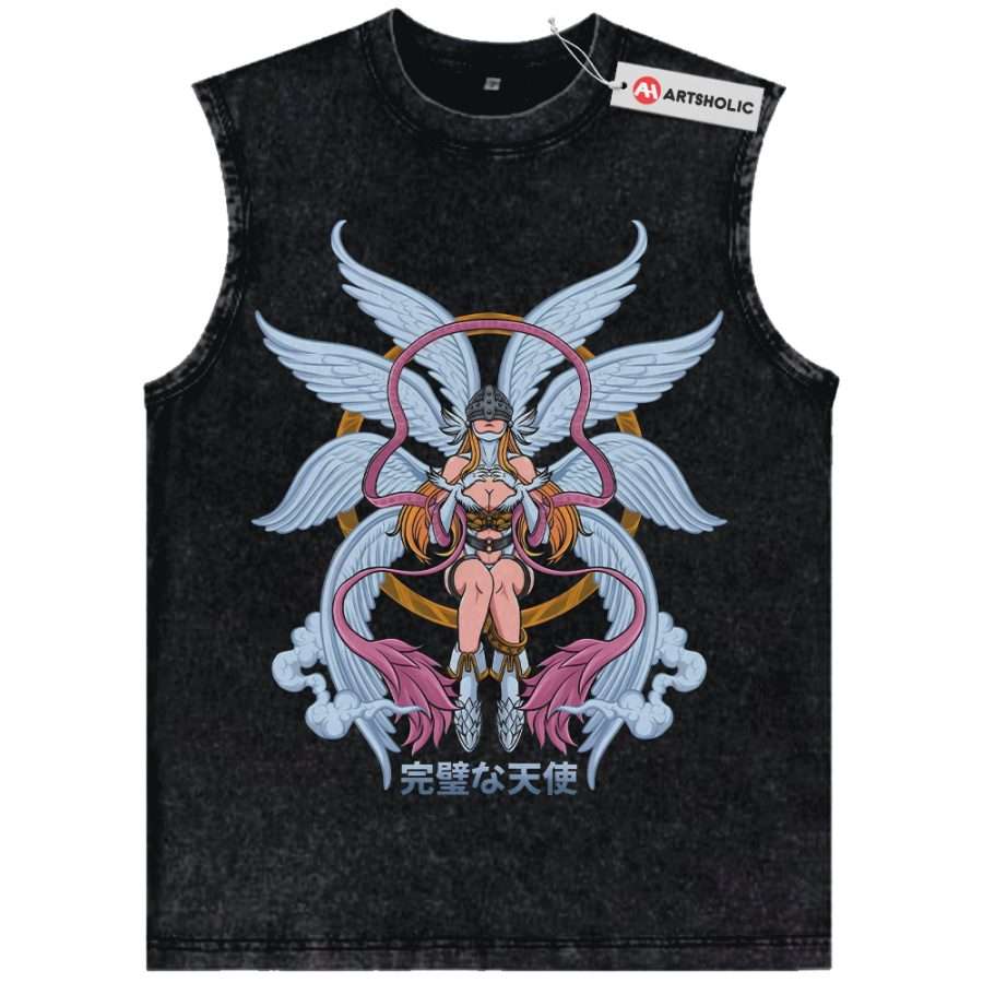 Alternative view of Angewomon Tank Top, Digimon Adventure Tank Top, Anime Tank Top, Vintage Tank Top