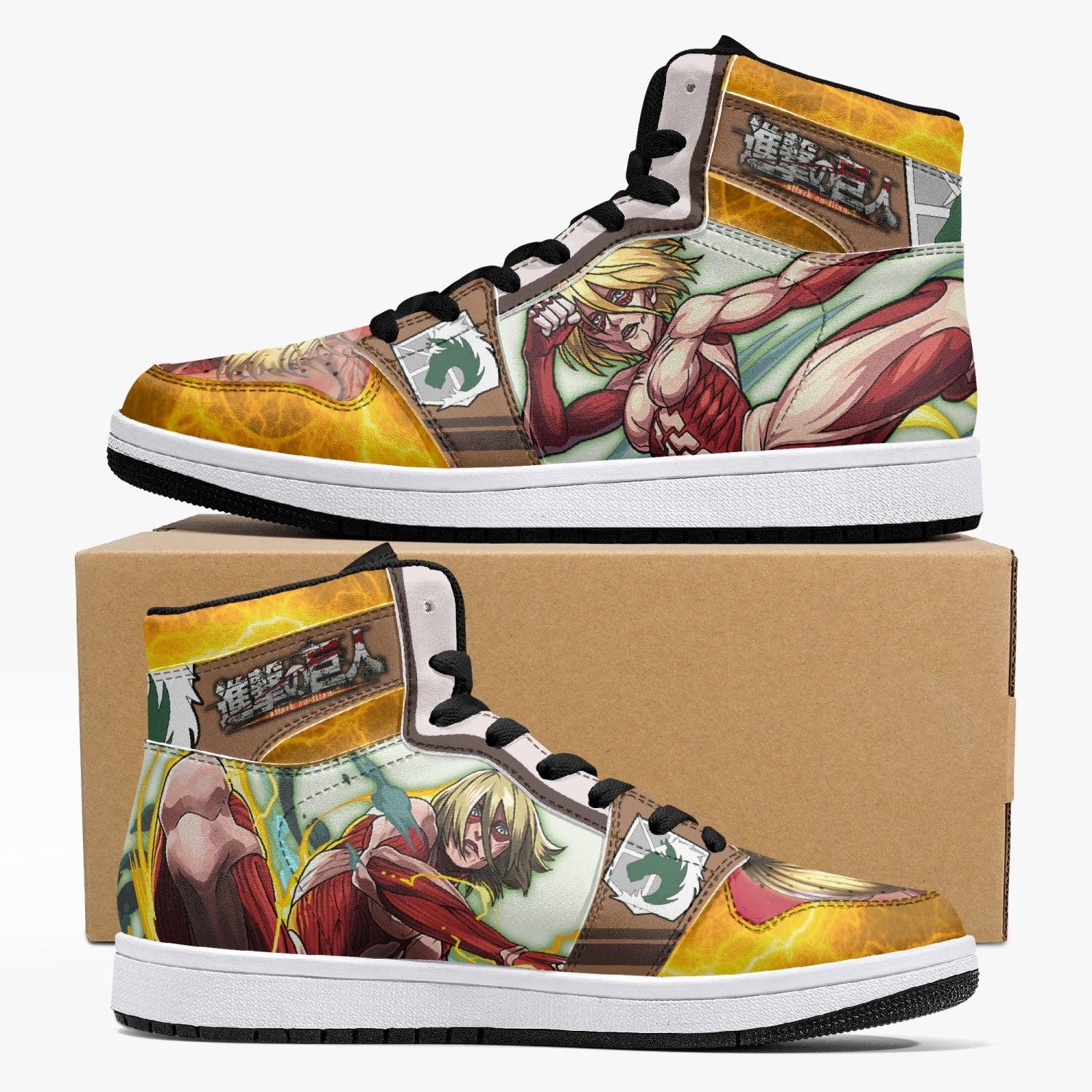 Annie Leonhart Female Titan Custom Sneaker Mid 1 Basketball Shoes - Otaku Hall