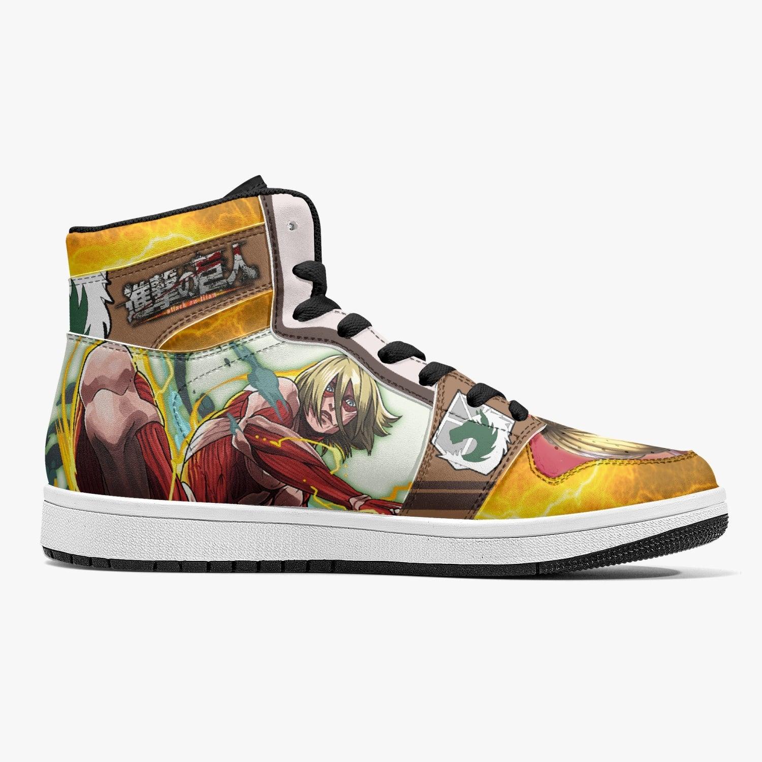 Alternative view of Annie Leonhart Female Titan Custom Sneaker Mid 1 Basketball Shoes - Otaku Hall