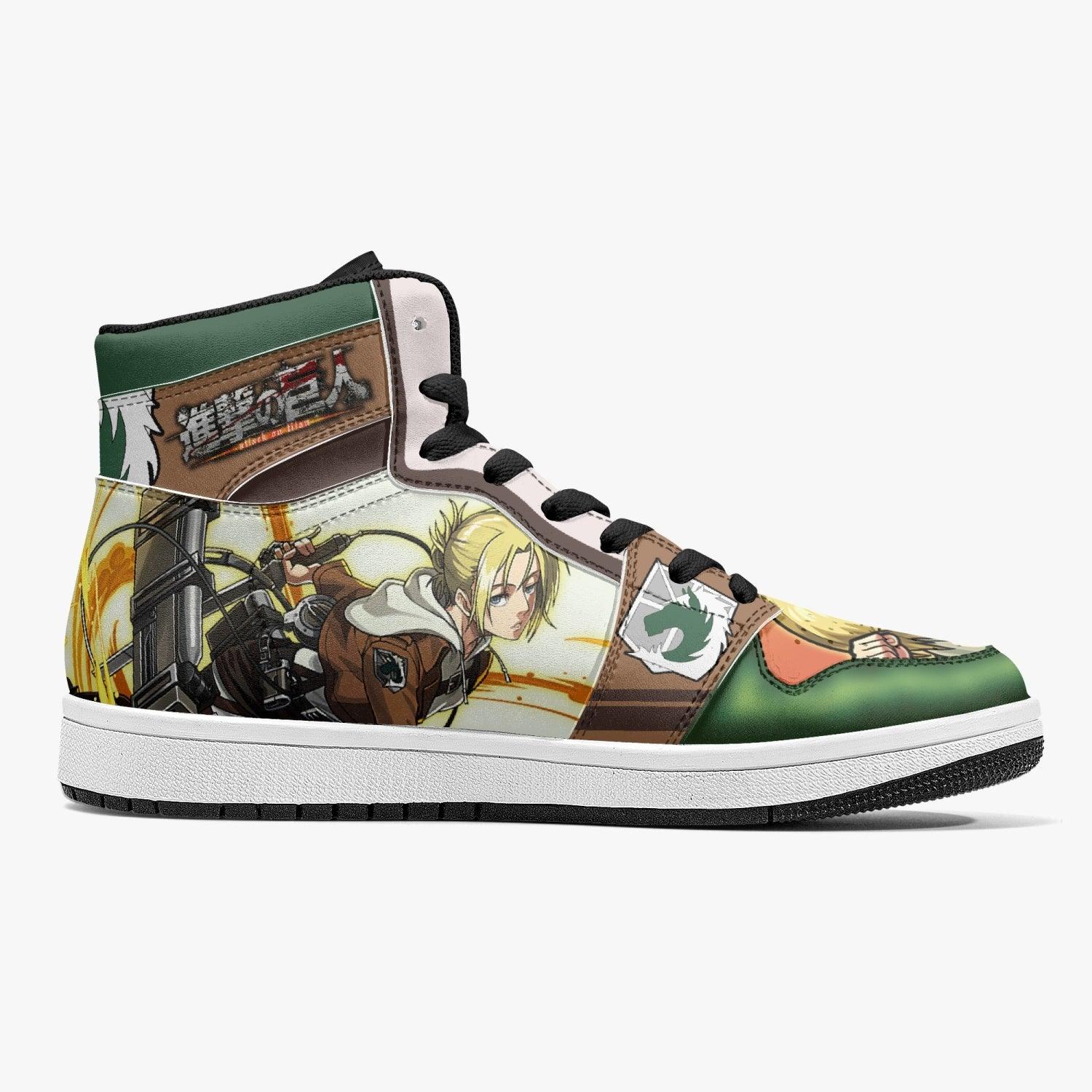 Alternative view of Annie Leonhart Military Police Attack on Titan Custom Sneaker Mid 1 Basketball Shoes - Otaku Hall