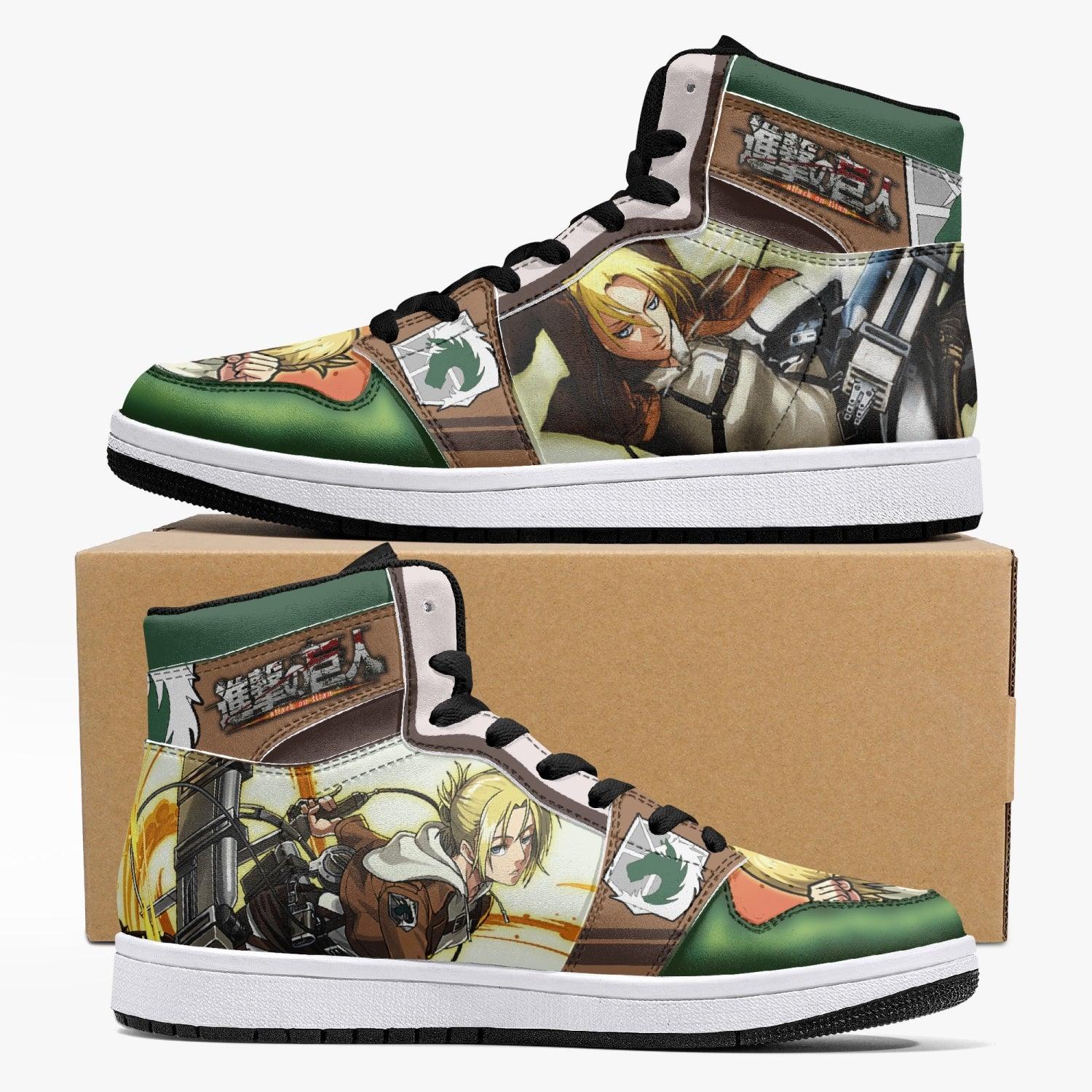 Annie Leonhart Military Police Attack on Titan Custom Sneaker Mid 1 Basketball Shoes - Otaku Hall