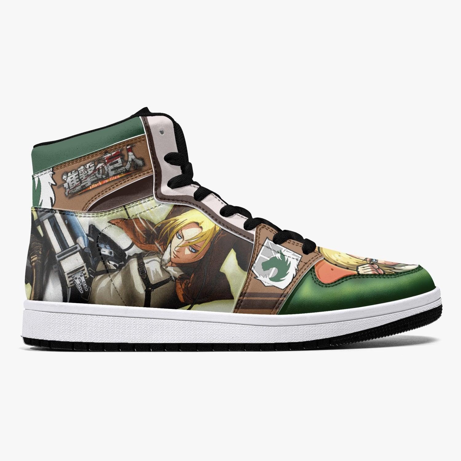 Annie Leonhart Military Police Shingeki no Kyojin Custom Sneaker Mid 1 Basketball Shoes - Otaku Hall