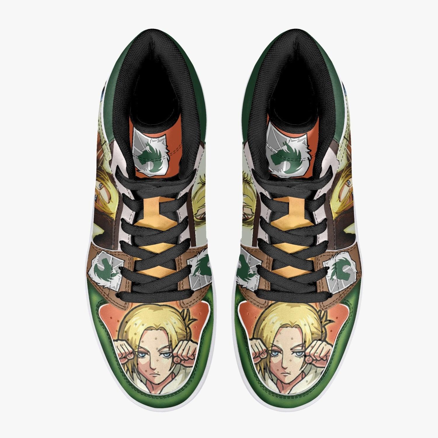 Alternative view of Annie Leonhart Military Police Shingeki no Kyojin Custom Sneaker Mid 1 Basketball Shoes - Otaku Hall